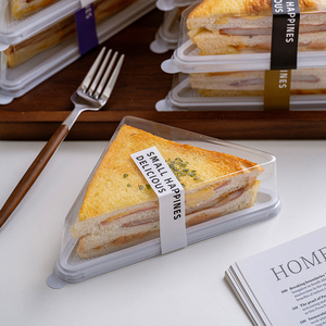 Dùng Một Lần Tam Giác Container Nhỏ Nhựa Pet Bánh Sandwich Bao Bì Hộp Thực Phẩm Bánh Cupcakes Bánh Mì Bánh Sandwich Takeaway Container - Product Image 5