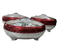 Ensemble chauffe-plats de luxe Ramadan 4L 5L 6L, 3 pièces, en acier inoxydable, isotherme, pour buffet, mariage musulman, Nigéria