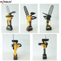 Gergaji Mesin Tanpa Kabel KONSUN 8" 21V, Portabel, Kecil, untuk Memotong Kayu di Kebun dan Halaman
