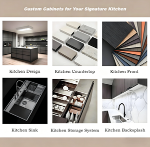 Gabinetes de Cocina Modernos Allure de Madera Sólida Personalizados, Isla de Cocina Modular de Alta Calidad con Encimera de Vidrio y Mármol, Fregadero para Apartamento - Product Image 3
