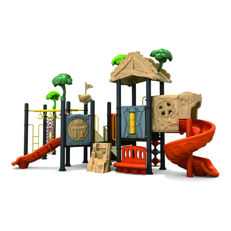 商業子供プラスチック遊園地学校ゲーム遊び場おもちゃプレイセットキッズ屋外遊び場機器スライド付き