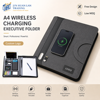 Organisateur de bureau multifonctionnel avec chargeur sans fil, porte-documents A4, support pour tablette, emplacements pour carnet et cartes