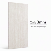 Travertin blanc, dalle de pierre frittée de 12 mm, grand format, carrelage moderne antibactérien pour l'intérieur des hôtels