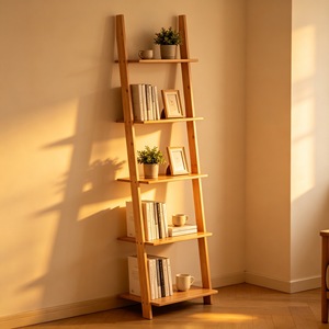 Estante de Bambú de Cinco Niveles, Color Madera Natural, Tipo Vertical, Estante de Almacenamiento Multifuncional para Oficina y Plantas - Product Image 2