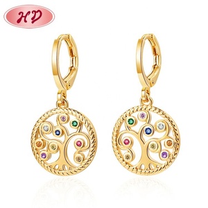 ต่างหูชุดเซ็ตประดับเพชรเซอร์โคเนียชุบทอง 18K ราคาถูกสำหรับผู้หญิง - Product Image 6