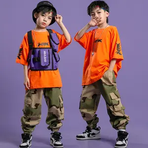 男の子のヒップホップ衣装子供の女の子のジャズダンスゲーム秋の服のトレンド