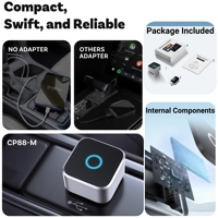 Adaptateur CarPlay sans fil pour voiture, pour iPhone, Bluetooth USB et extension Type-C, Android Auto, convertit le CarPlay filaire en sans fil