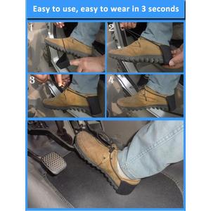 Car Heel Protector Shoe Covers Flat Black Elastic Adjustable Fabric Lining For Driving Protection - Product Image 5