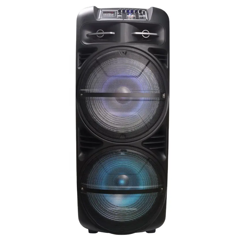 150 watt Super Bass Dual 15 inch Stage PA System Active Outdoor Professional Trolley Rechargeable Speaker Top Sale USA