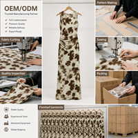 Fabricants de vêtements sur mesure Robes pour femmes Marque privée OEM ODM Robes décontractées plissées à pois noirs
