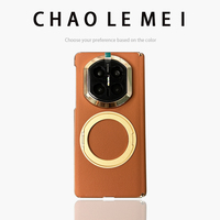 Étui de téléphone en cuir véritable pour Huawei Mate X7, avec anneau magnétique rotatif, protection d'écran intégrée anti-chute