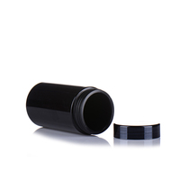 Récipient vide noir HDPE personnalisé de 10oz 13oz 16oz 25oz 20oz 1L Pot en plastique mat pour supplément de protéine en poudre avec couvercles