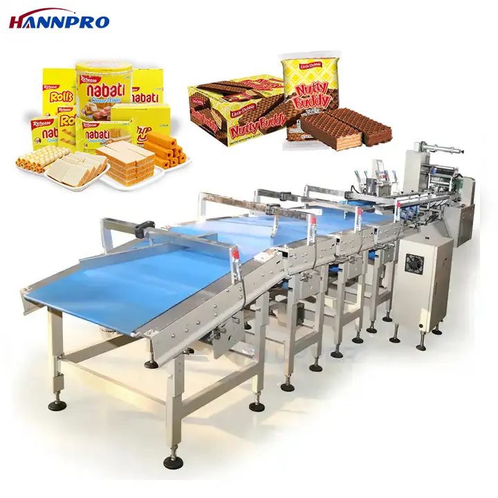 HANNPRO Intelligence artificielle machine à emballer bonbons/barre de chocolat/biscuits gaufrette biscuit oreiller ligne