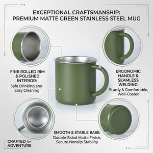 Wholesale 400ml Personalized Promotional Gift Powder Coated Coffee Cup Single Layer Stainless Steel Coffee <b>Mug</b> with Handle - Product Image 3