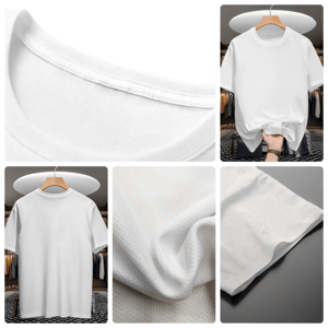 Jishi Tùy Chỉnh 2025 Quá Khổ O-Cổ T-Shirt 150Gram Nặng Dệt Kim Ngắn Tay Áo Kỹ Thuật Số Phun In Ấn Đơn Giản Đồ Họa - Product Image 6