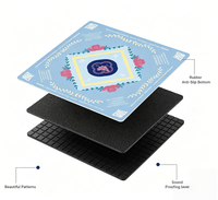 Nappe de table de mahjong en caoutchouc à motif floral, silencieuse, antidérapante et anti-friction, de luxe, pour poker et jeux de société