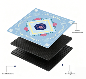 Mantel <span class=keywords><strong>de</strong></span> Lujo Silencioso Antideslizante y Antifricción con Diseño Floral <span class=keywords><strong>de</strong></span> Goma para <span class=keywords><strong>Mesa</strong></span> <span class=keywords><strong>de</strong></span> Póker y Mahjong - Product Image 4