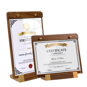 Desktop Display Wood Base L-shaped Tabletop <strong>Standing</strong> <strong>Table</strong> Tents Wooden Base Acrylic <strong>Table</strong> Menu Holder - Product Image 2