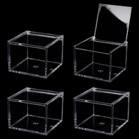 Boîte carrée transparente en PS recyclé pour aliments, écologique, avec logo personnalisé, pour le stockage domestique et l'emballage en gros