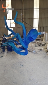 Su misura in fibra di vetro in resina di vetro a parete scultura di polpo a grandezza naturale <span class=keywords><strong>animale</strong></span> marino astratto per uso interno modello modello - Product Image 5