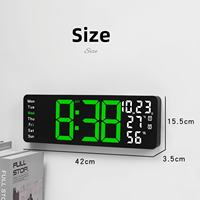 17,3-Zoll Wohnzimmer-Wanduhr Multifunktionale LED-Digitaluhr Großformatige Temperatur- und Feuchtigkeitsanzeige ABS Modern