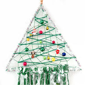 Offre Spéciale tissé à la main arbre de noël bricolage capteur de rêves <span class=keywords><strong>macramé</strong></span> décor à la maison faisant <span class=keywords><strong>Kit</strong></span> jouets Triangle accessoires de noël - Product Image 5