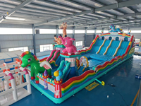 Parc de trampoline gonflable à thème panda grand château de saut gonflable personnalisation d'usine extérieure avec ventilateur