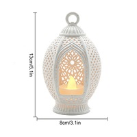 Lanterne de table islamique Ramadan, décoration découpée lune et étoile, lampe décorative Eid Mubarak, décoration de table intérieure pour fête