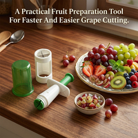 Outil de cuisine, gadget manuel pour couper les raisins, lames en acier inoxydable, coupe-fruits manuel pour cerise, tomate, fraise, petits fruits