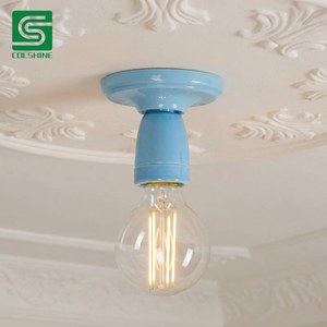 Portalámparas Retro <span class=keywords><strong>de</strong></span> Porcelana E27 con Base <span class=keywords><strong>de</strong></span> Rosca para Lámpara <span class=keywords><strong>de</strong></span> <span class=keywords><strong>Techo</strong></span>, Lámpara <span class=keywords><strong>de</strong></span> Pared e Iluminación <span class=keywords><strong>Interior</strong></span> Vintage - Product Image 1