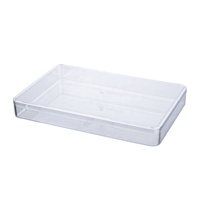 Boîte de présentation rectangulaire ultra-fine en PS de qualité alimentaire 1 mm, vitrine à pâtisserie transparente à plat JNH-028 avec couvercle pour la vente au détail