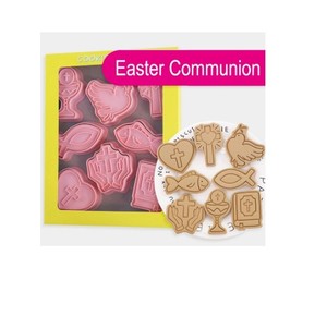 8 cái khuôn bánh quy hoạt hình Thánh Hiệp thông khuôn bánh quy Khuôn Cắt Bánh quy hình Chén Thánh cá tình yêu công cụ làm bánh kẹo mềm - Product Image 1