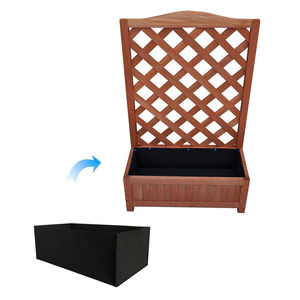<strong>Planters</strong> Outdoor <strong>Large</strong> Eco-Friendly Durable Fir Wood Box Minimalist Design Garden Pots Lattice <strong>Trellis</strong> Climbing Plants Home - Product Image 3