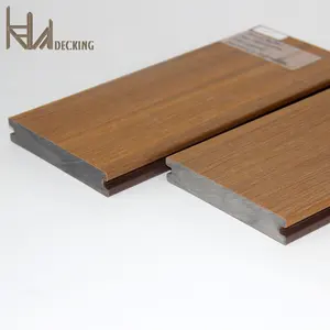 Factory wholesale WPC wood grain deck boards Weather resistant composite decking for projects