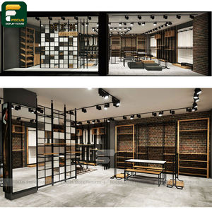 Expositor de ropa minimalista para boutique, panel flotante, armario colgante para prendas, bloque visual limpio - Product Image 6