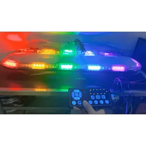 Barra de luces de emergencia LED de color arcoíris único de 50 pulgadas y 127cm, barra de luz estroboscópica de triple color para vehículo DC12V o 24V