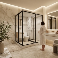 Module de salle de bain préfabriqué YEETE - Cabine de douche modulaire tout-en-un avec toilettes, lavabo et chauffe-eau 3-en-1 pour hôtel et appartement