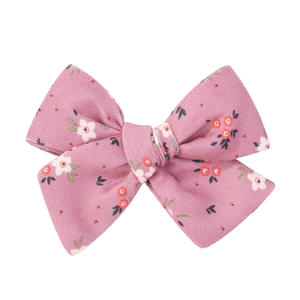 Pinces à cheveux à nœud en tissu imprimé et de couleur unie pour enfants pinces à frange mignonnes accessoires de cheveux pour enfants avec divers motifs - Product Image 3