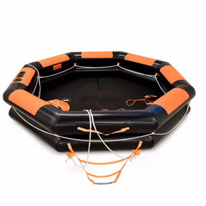 قارب نجاة مطاطي قابل للنفخ برتقالي اللون من نوع SOLAS لـ 65-100 شخص قابل للقلب - Product Image 4