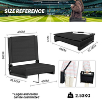 Siège de stade rembourré avec support dorsal, chaise pliable pour gradins, ultra compacte, portable, pour école, football, avec logo personnalisé