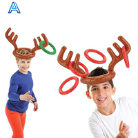 Jeu de lancer d'anneaux gonflables en PVC avec design de cerf en dessin animé 3D, personnalisable