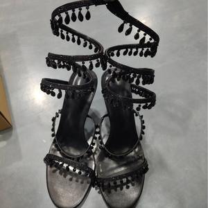 Nuevas <span class=keywords><strong>Sandalias</strong></span> <span class=keywords><strong>de</strong></span> Tacón Alto con Punta Redonda, Diseño <span class=keywords><strong>de</strong></span> Boca <span class=keywords><strong>de</strong></span> Pez, Enredado Serpiente, Talla Grande, con Pedrería, para Pasarela, para Mujer - Product Image 4