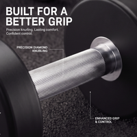Set Dumbbell Berat Tetap Bulat Urethane dengan Logo Kustom Rouser Fitness untuk Latihan Kekuatan di Klub Kebugaran