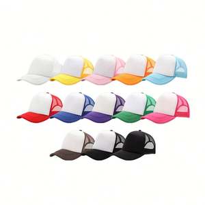 Gorras de malla de espuma de 5 paneles de alta calidad con logotipo bordado Impresión de transferencia de sublimación personalizada Sombreros de camionero lisos - Product Image 3