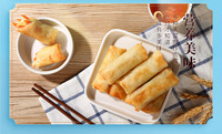 Collations chinoises frites, Dim Sum de style cantonais pour le thé du matin, Rollitos de Primavera, rouleaux de printemps aux légumes surgelés, pâtisserie pour enfants