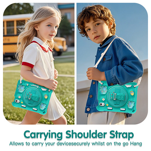 Couverture pour enfants mignon dinosaure <span class=keywords><strong>vert</strong></span> pour <span class=keywords><strong>iPad</strong></span> mini 6/7 filles 360 étui de Protection complet avec poignée et étui porte-stylo - Product Image 5
