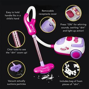 Jinying Jouets de nettoyage à faire semblant, avec aspirateur jouet Kit de fournitures d'entretien ménager amusant et interactif - Product Image 3