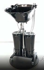Bac à shampoing électrique vertical pour salons de coiffure - double bac portable avec pompe à eau et douchette mobile pour salon - Product Image 3
