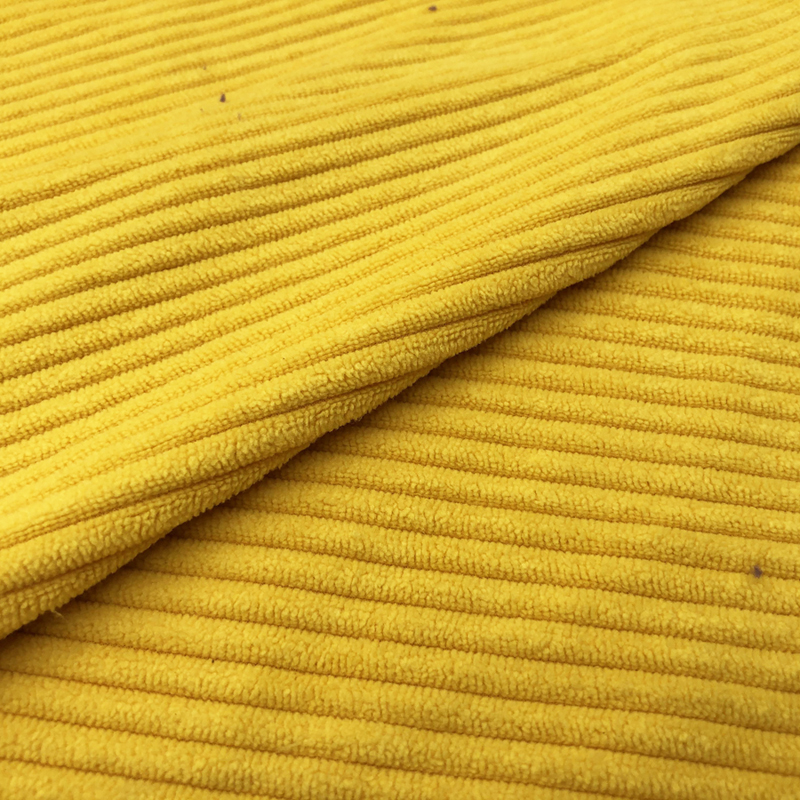 Stretch polyester knitted corduroy fabric pants fabric casual pants Orange 320gsm 5W velveteen corduroy fabric