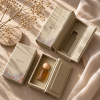 Boîte d'emballage de parfum en cuir à imprimé floral personnalisé, boîte à rouge à lèvres de luxe en papier personnalisé, boîte de rangement pour cosmétiques et aromathérapie